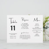 Programme de menu de mariage à script minimaliste (Debout devant)