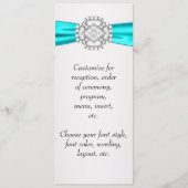 Programme de menu de mariage bleu sarcelle (Devant)