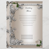 Programme de Menu de Mariage Crème Rose Blanc (Devant)