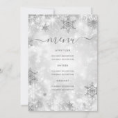 Programme de menu de mariage d'hiver en argent de (Dos)