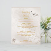 Programme de menu de mariage ensemble de cygnes cr (Debout devant)