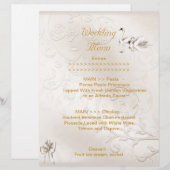 Programme de menu de mariage ensemble de cygnes cr (Devant / Derrière)