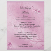 Programme de menu de mariage ensemble rose cygnes (Devant)
