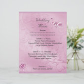 Programme de menu de mariage ensemble rose cygnes (Debout devant)