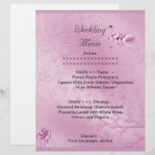 Programme de menu de mariage ensemble rose cygnes (Devant / Derrière)