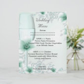 Programme de menu de mariage Rose de Fleur de Ment (Debout devant)
