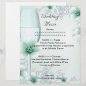 Programme de menu de mariage Rose de Fleur de Ment (Devant / Derrière)