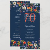 Programme de menu de remerciement pour 70e anniver (Devant / Derrière)