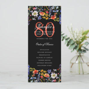Programme de menu de remerciement pour 80e anniver