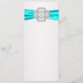 Programme de menu Mariage bleu turquoise (Dos)