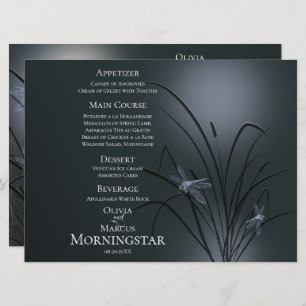 Programme de menu mariage Dusty Blue Dragonfly