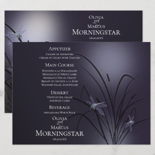 Programme de menu mariage   Dusty Plum Dragonfly