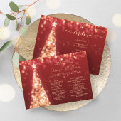 Programme de menu Mariage rouge or de l'arbre de N