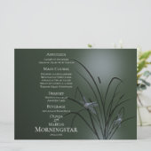 Programme de menu mariage | Sage Green Dragonfly (Debout devant)