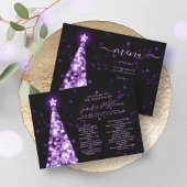 Programme de menu Mariage violet de l'arbre de Noë