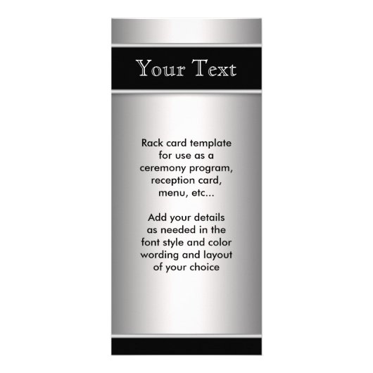 Programme de menu noir et argent (Devant)