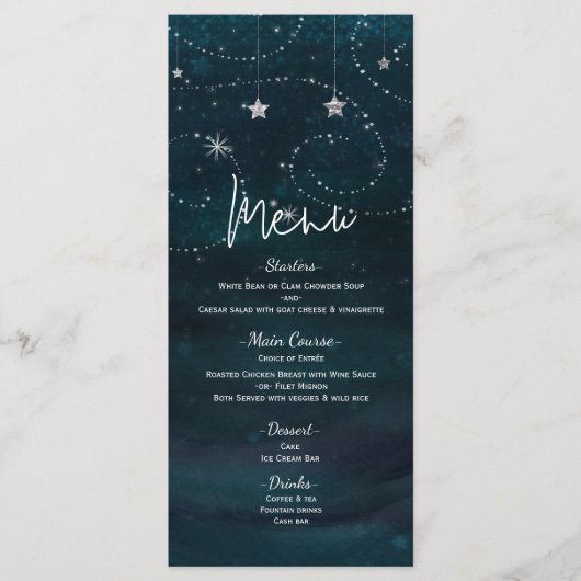 Programme de menu Tourbillons et étoiles du ciel é (Devant)