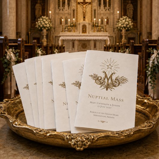 Programme de messe catholique de nuptialité au mon