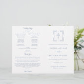 Programme de Messe de Mariage Catholique Bleu Pous (Debout devant)