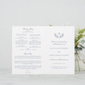 Programme de messe de mariage catholique bleu pous (Debout devant)