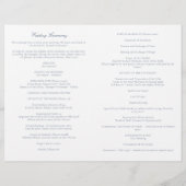 Programme de messe de mariage catholique bleu pous (Dos)