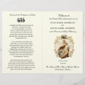 Programme de messe de mariage catholique élégant (Devant)
