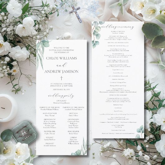 Programme de messe de mariage catholique Elegant G