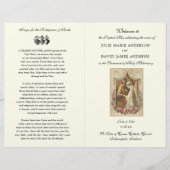 Programme de messe de mariage catholique floral él (Devant)