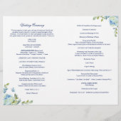 Programme de messe de mariage catholique Juliette (Dos)