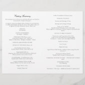 Programme de messe de mariage catholique noir et b (Dos)