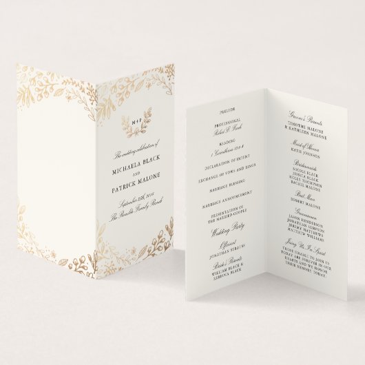 Programme de mini-mariage Fleurs de récolte (Inside and Outside)