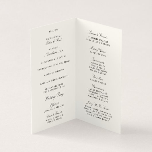 Programme de mini-mariage Fleurs de récolte (Inside)