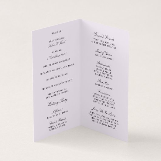 Programme de mini-mariage GoLégèrement Floral (Inside)