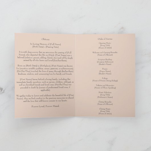 Programme de nécrologie de commémoration funéraire (Intérieur)