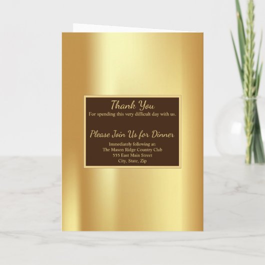 Programme de nécrologie funéraire dorée (Dos)