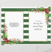 Programme de Noël plié - Vert & Or (Devant)