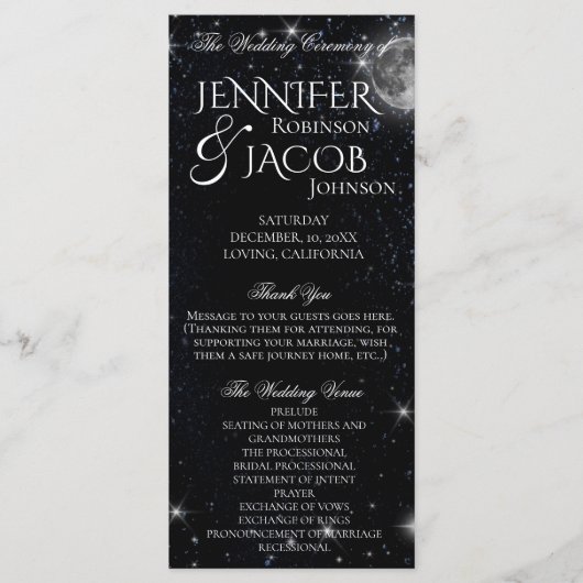 Programme de nuit étoilée avec lune (Devant)