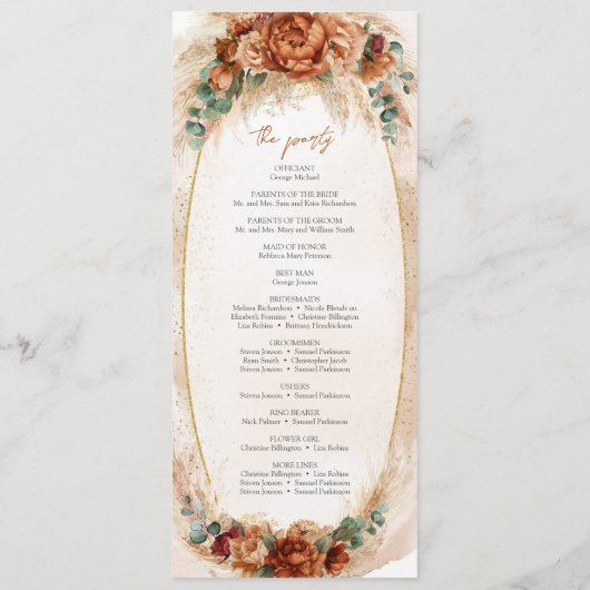 Programme de pampas bordeaux de fleurs de Terracot (Dos)