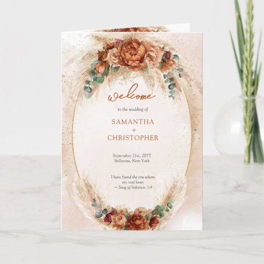 Programme de pampas bordeaux de fleurs de Terracot (Devant)