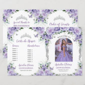 Programme de photo de Quinceanera florale violet b (Devant / Derrière)