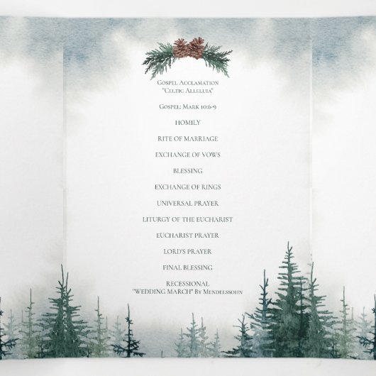 Programme de pliage à trois lettres Mariage rustiq (Intérieur au milieu)