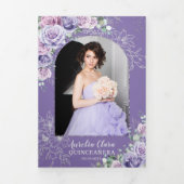 Programme de Quinceañera 15 Fleur de Lilas Violet (Page de couverture)