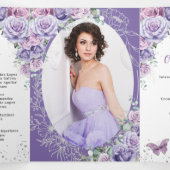 Programme de Quinceañera 15 Fleur de Lilas Violet (Intérieur au milieu)