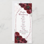 Programme de Quinceanera Floral Bourgogne (Dos)