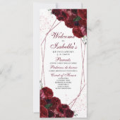 Programme de Quinceanera Floral Bourgogne (Devant)