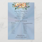 Programme de Quinceañera Floral Crème - Bleu Paste (Dos)