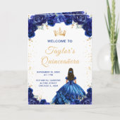 Programme de Quinceañera Floral Princess en bleu f (Devant)