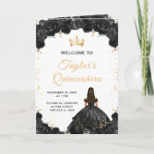 Programme de Quinceañera Floral Princesse Noire (Devant)