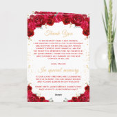 Programme de Quinceañera Floral Princesse Rouge (Dos)