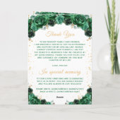 Programme de Quinceañera floral princesse vert fon (Dos)